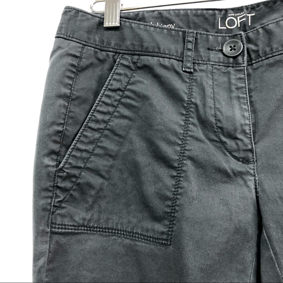 LOFT Relaxed Skinny Cropped Twill Pants - Picture 3 of 7